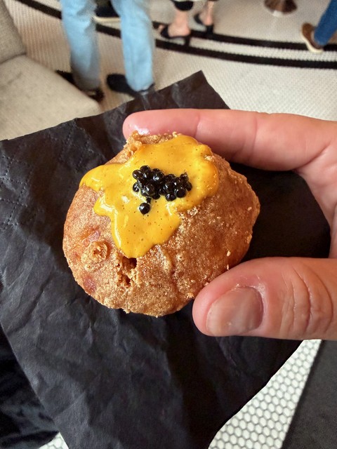 Tempura fried chicken nugs with caviar and special sauce. This thing was incredible.