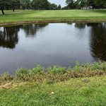 It was 270 yards to clear this pond. I went for it and landed at 271.