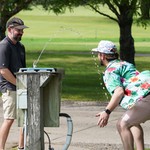 Helping Nick get a drink