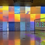 This sunrise / sunset art room was really nice
