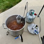 Jeff stopped over and decided to do a brew as well. It was a little too hot to have the propane b...