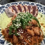 Seared tuna n spicy scallops