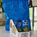 My buddy Harper sent us a gift wrapped box of gas station pickles.