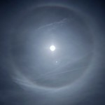 Ice crystals circle the moon