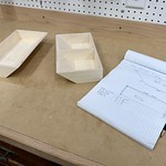 Made some lil bins to fit around our range hood