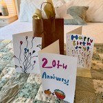 Homemade cards in the bedroom