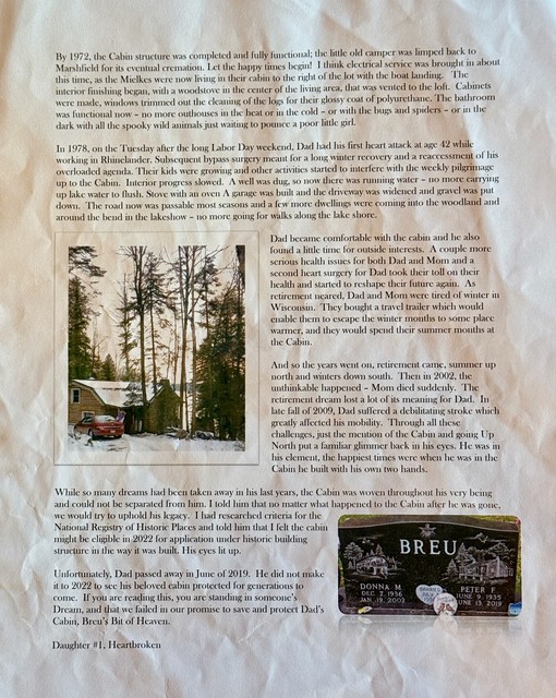 The History of the Breu Log Cabin