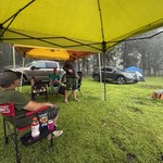 Camping - Another storm rolled through right after we started a fire