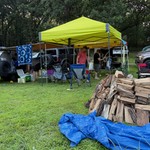 Camping - Back at camp... got some firewood to burn.