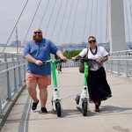 The scooters shut off on the ped bridge over the Missouri river