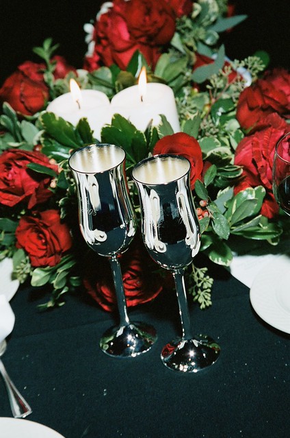 Silver champagne flutes