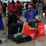 Bucket drummers at the Block Party