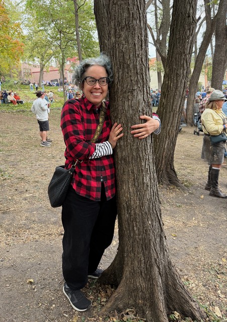 Happy tree hugger