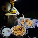 A whole mess of dutch oven chili mac