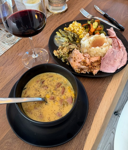 With the squash soup