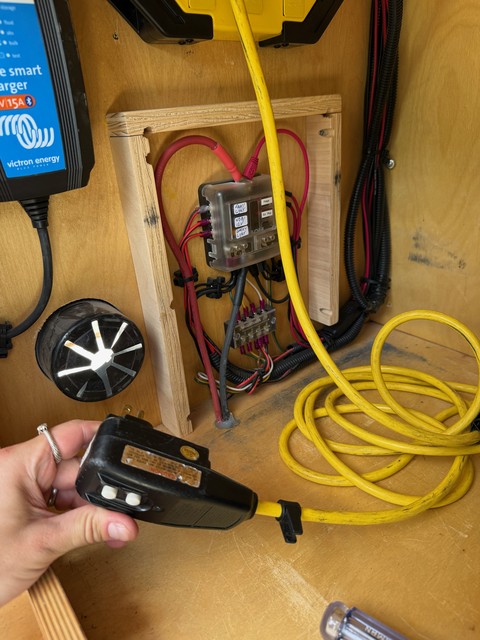 Tired of managing this GFCI shore power cord and passing it through this outlet